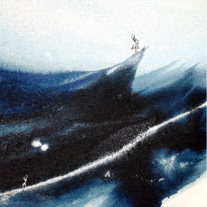 Taidemaalaus "Valossa säkenöiviä aaltoja", 100 x 100 cm